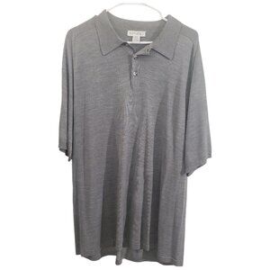 CT1863 Anthology Silk Gray Lightweight Sweater Polo Shirt XXL